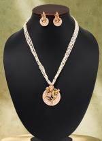   Festival Wear  Pink Color Lord Radha Krishna Matte Gold Meenakari Necklace Set